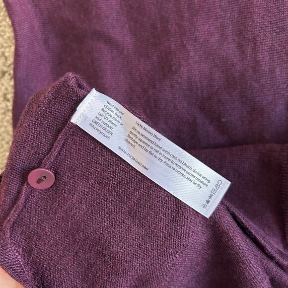 Eileen Fisher Womens S Petite Merino Wool Burgundy Cardigan Sweater/ Pockets - Picture 4 of 8